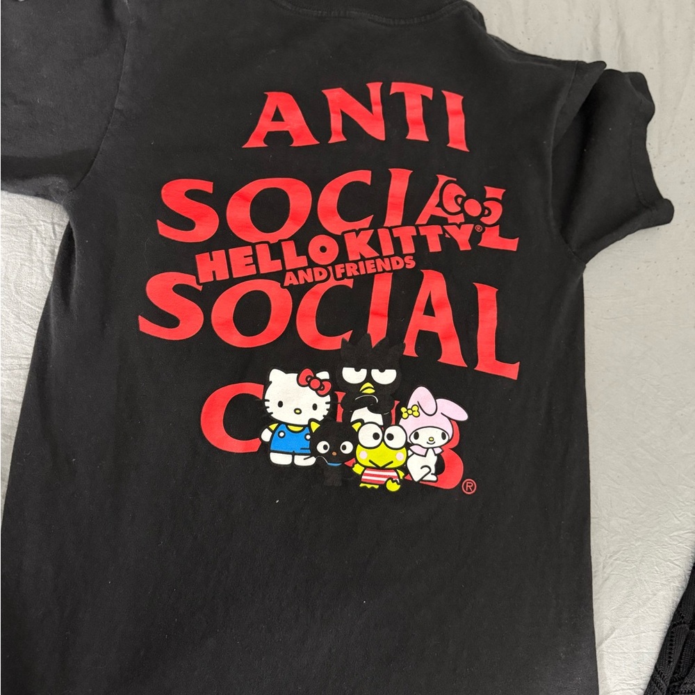 Anti Social Social Club Black Tee with Red Graphics